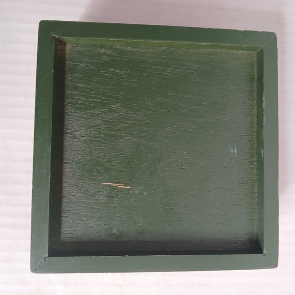 Set of 4 Vintage Christmas Coasters Fox Hunting French Horn in a Wooden Box - Picture 11 of 13